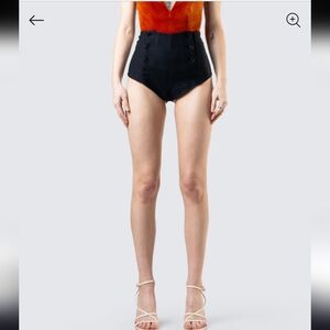 Finesse Retro Boyshort Cheeky High-Waist Button-Accent Shorts Festival S NWOT